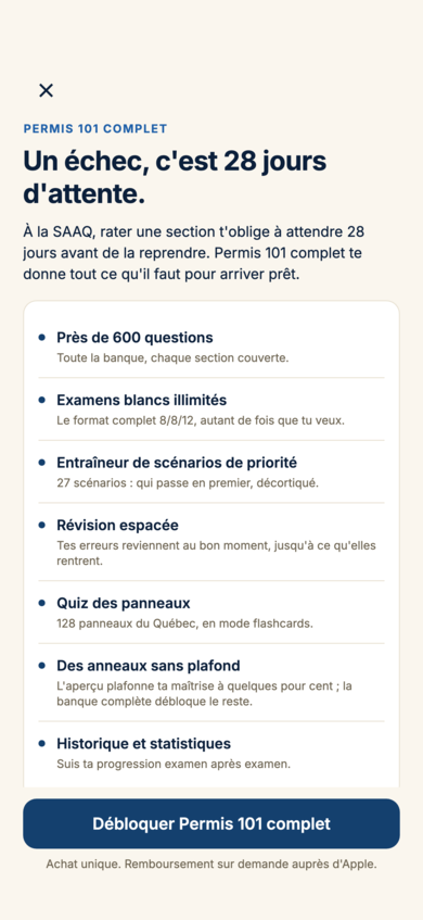 L’écran de prix de l’app, sans compte à rebours ni faux rabais