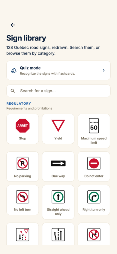 The Québec road-sign library